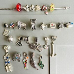 Love Travel Hobby Sterling Charms 4 Pandora & Other Bracelets STARTS AT …